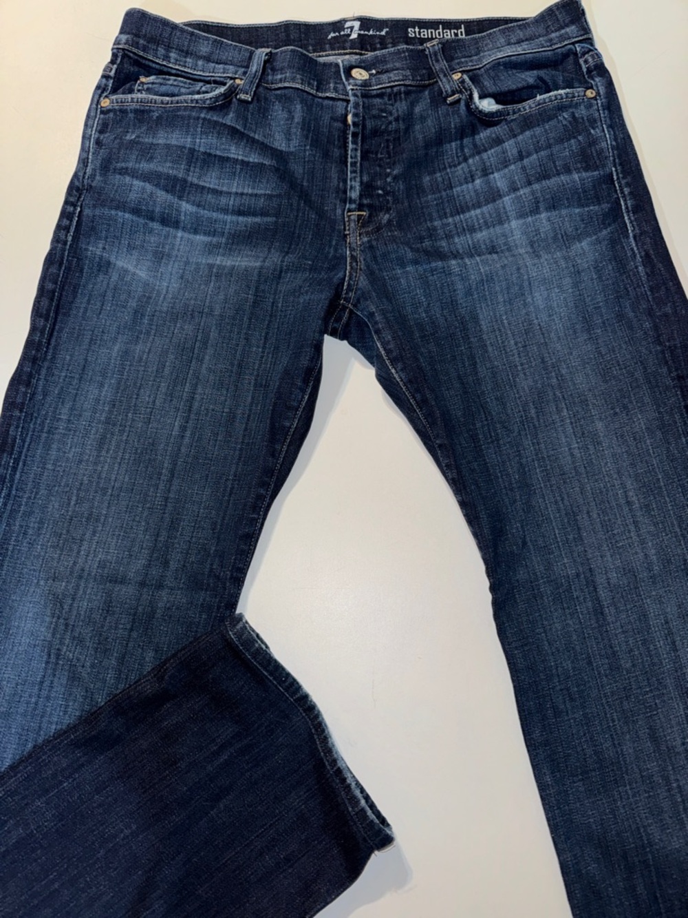 7 For All Mankind Men's‎ Slim Straight Dark Blue Jeans